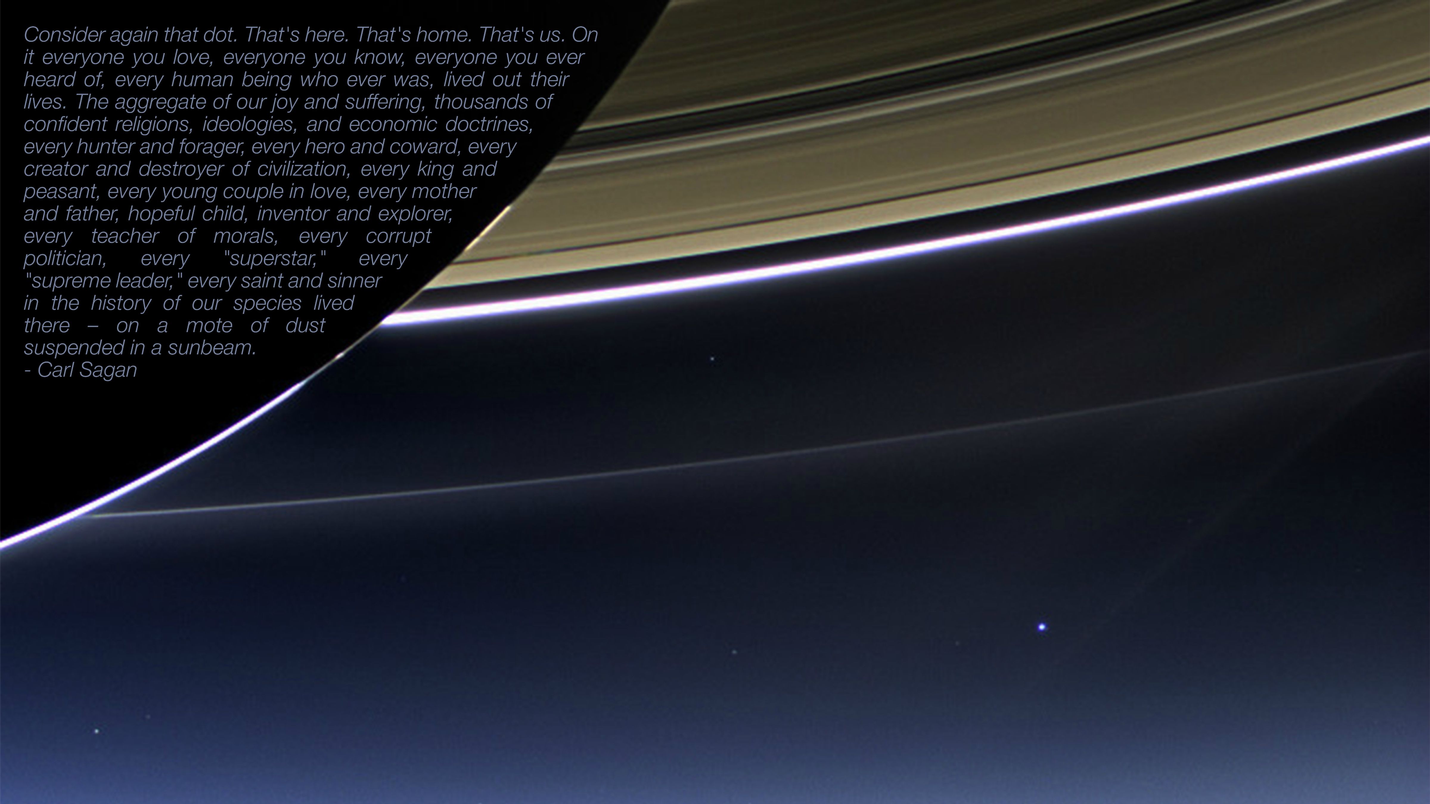earth with Saturn in the foreground